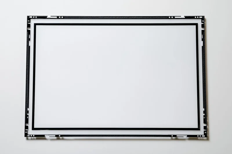 Blank medium format film frame with perforated edges on white background