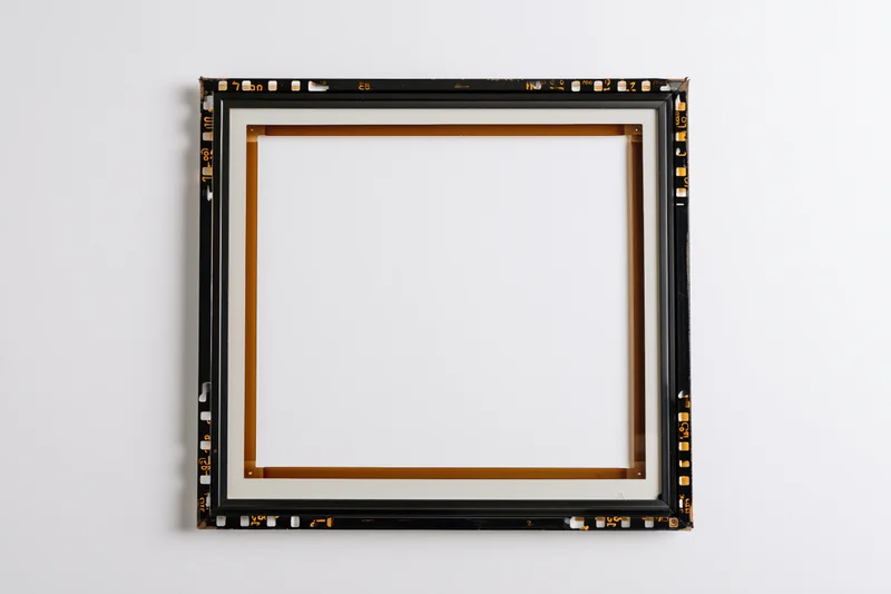 Blank medium format film frame border on white background