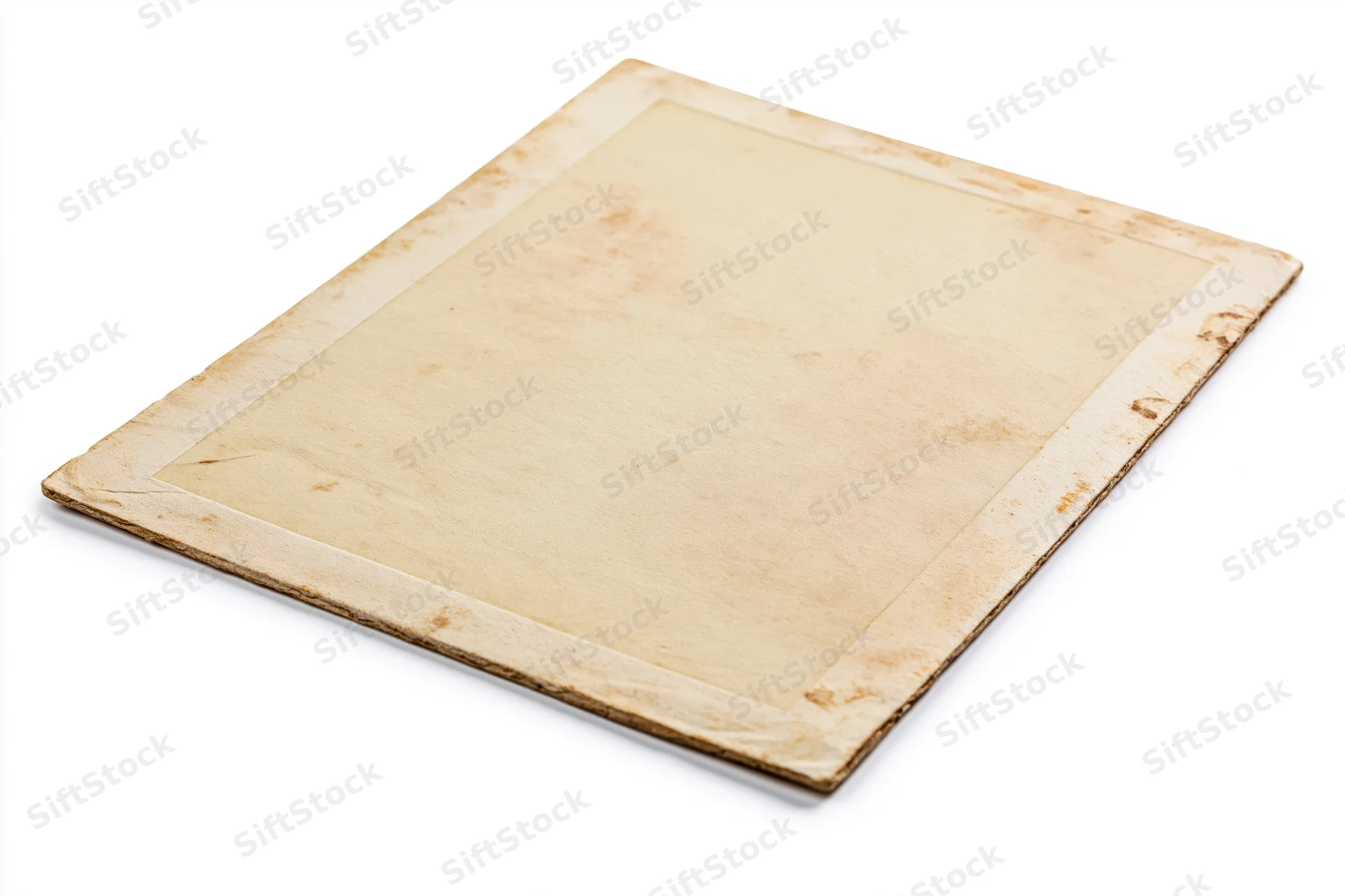 Vintage photo print border lying flat on white background