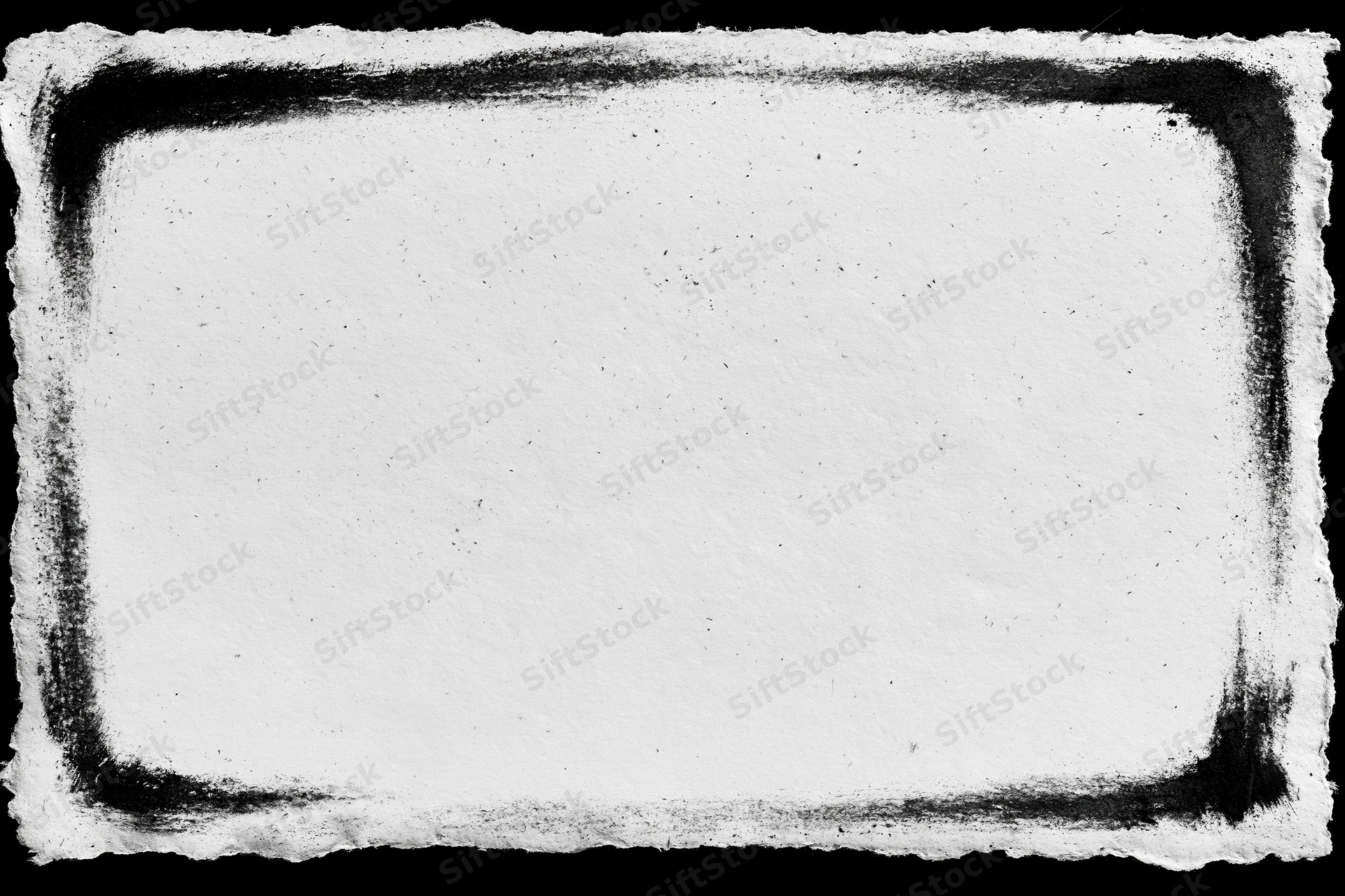 Aged paper texture with heavy black ink grunge border and rough edges