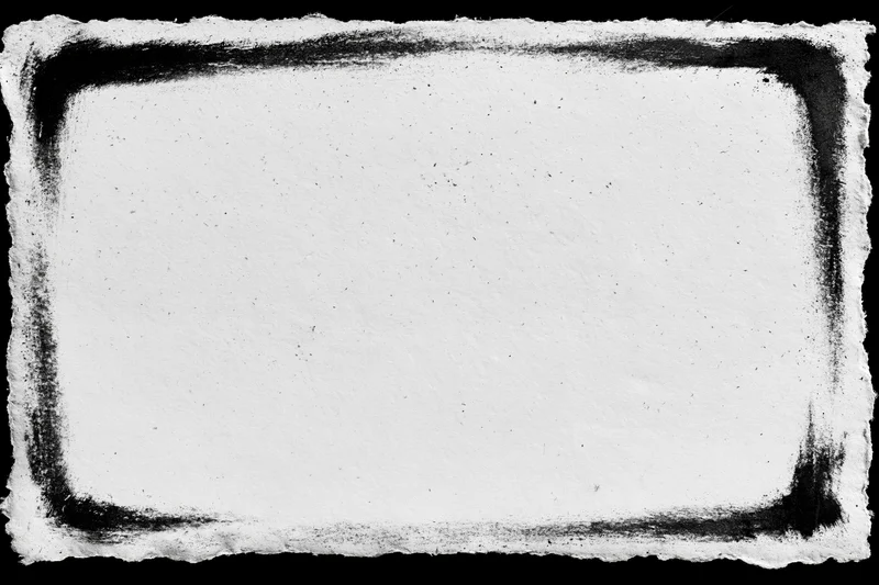 Aged paper texture with heavy black ink grunge border and rough edges