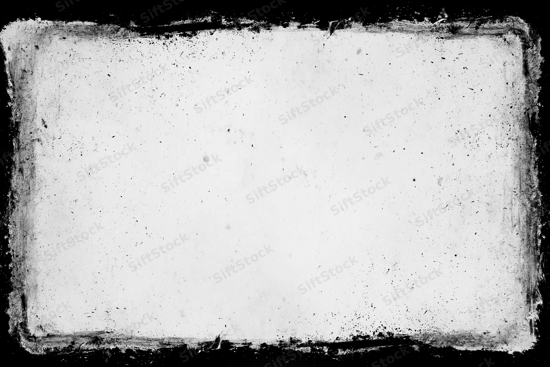 Aged paper texture with heavy black ink grunge border and rough edges