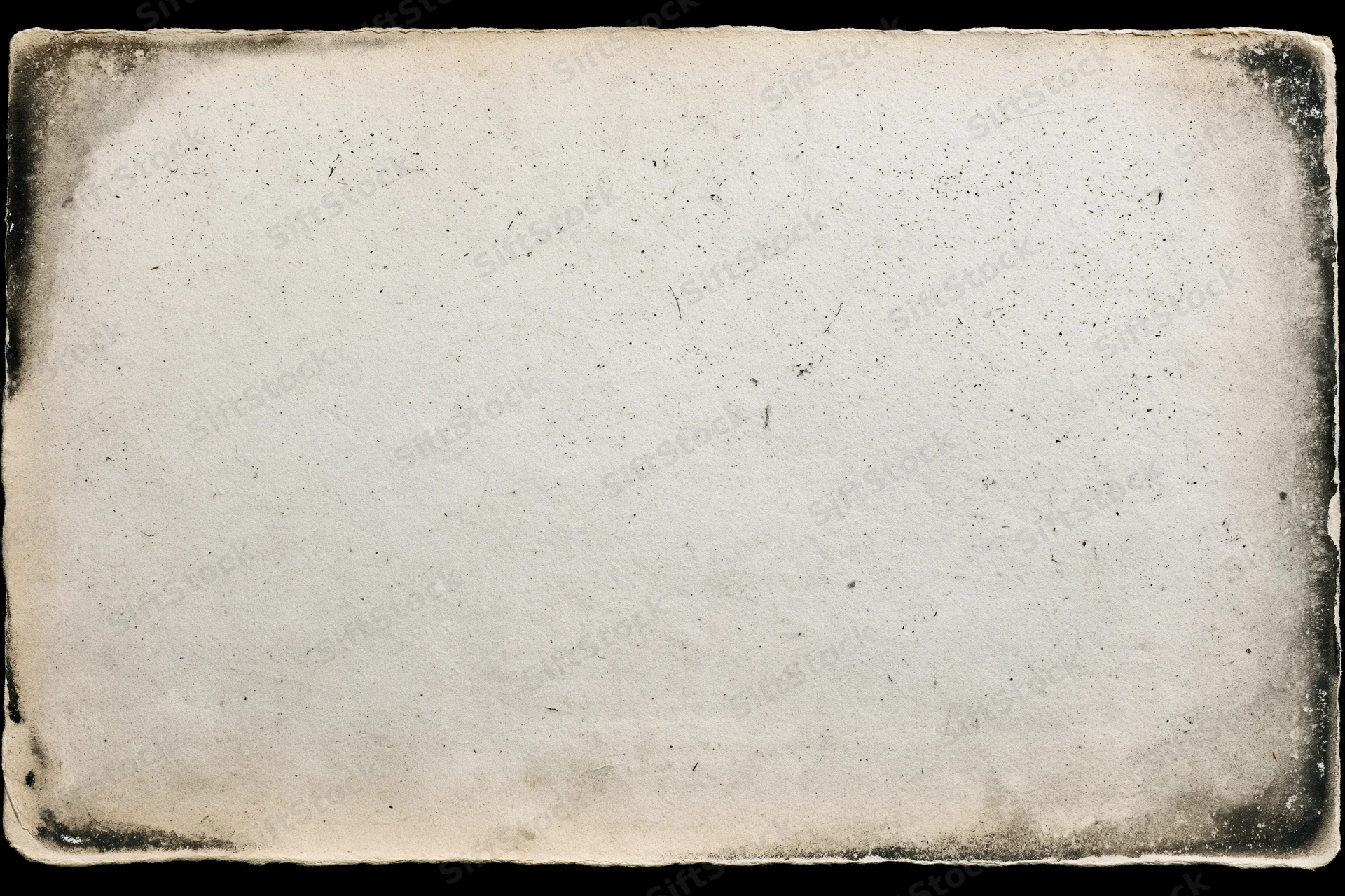 Aged photographic paper with distressed edges and speckled surface lying flat