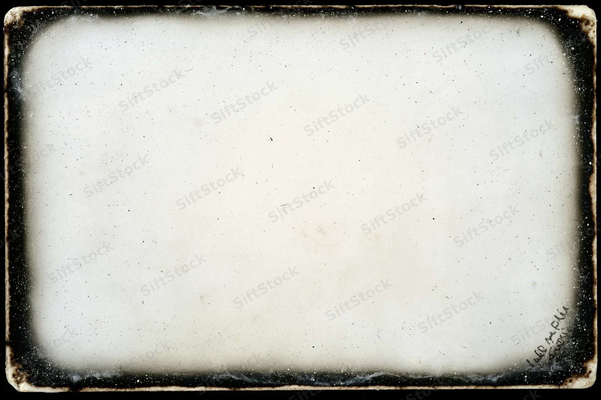 Aged photographic paper with darkroom border burn and textured white surface
