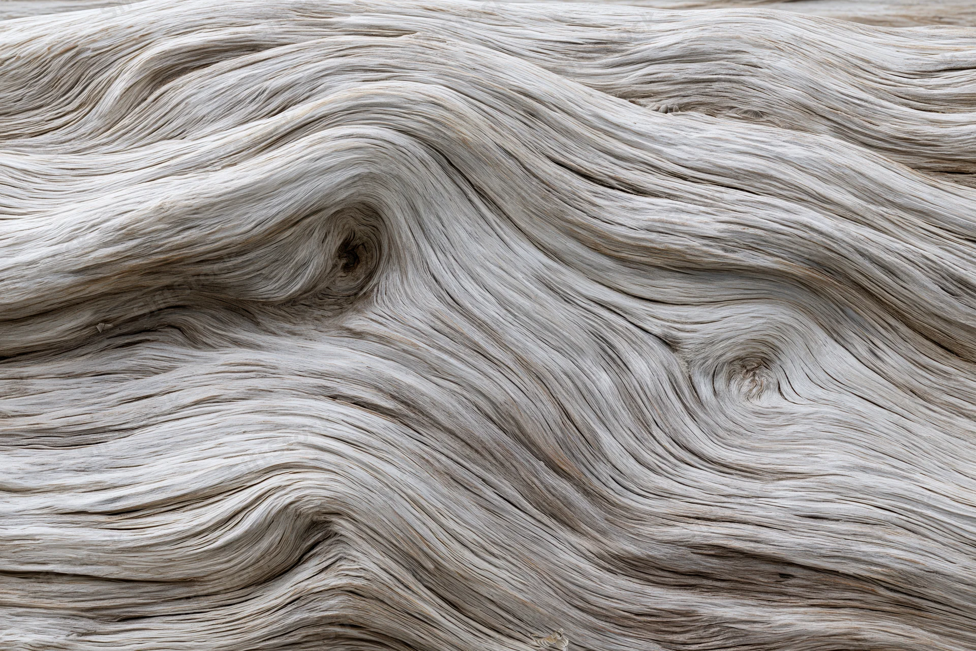Close-up of weathered driftwood surface showing natural grain and knots