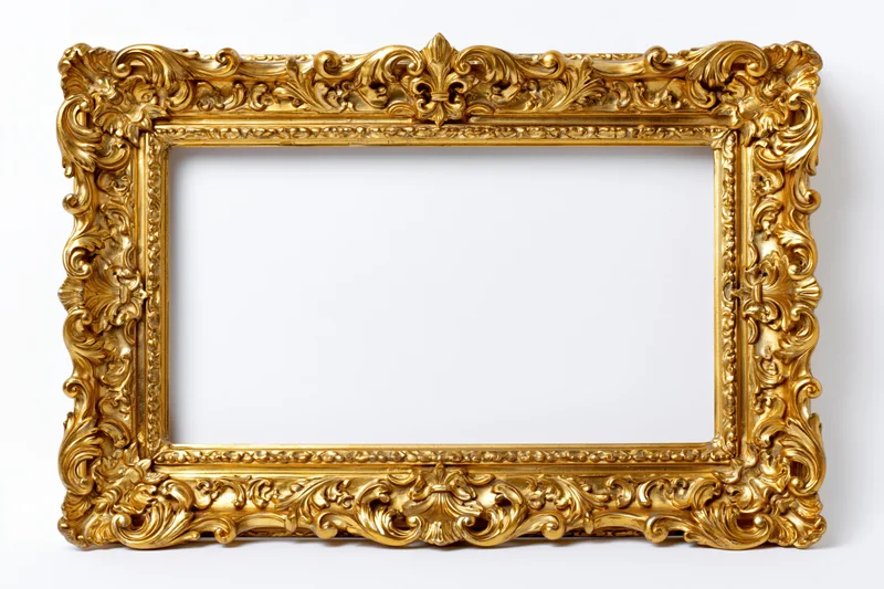 Ornate Baroque Gold Picture Frame with Intricate Carved Scrolls