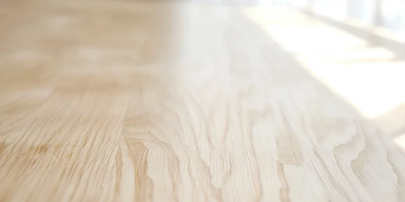 Light wooden surface with visible grain patterns and warm tone, interior setting
