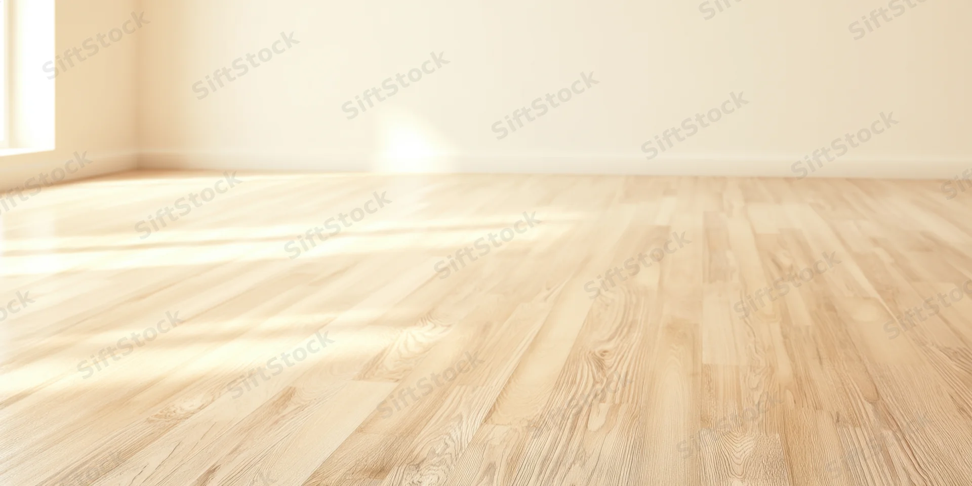 Light wooden flooring with subtle grain patterns in an empty room