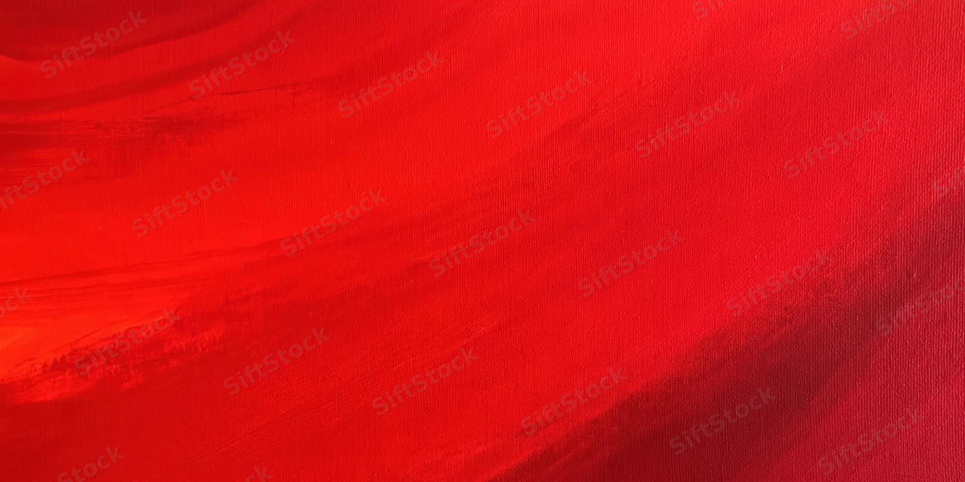 Bold red textured surface with sweeping brushstrokes across canvas