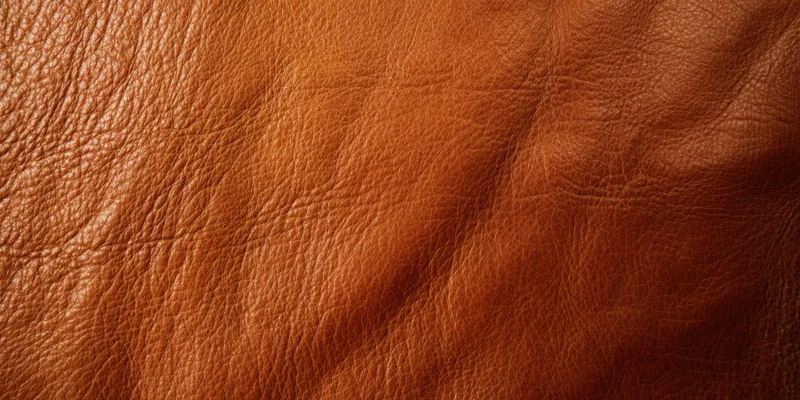 Close-up of rich brown leather texture with visible grain and natural creases