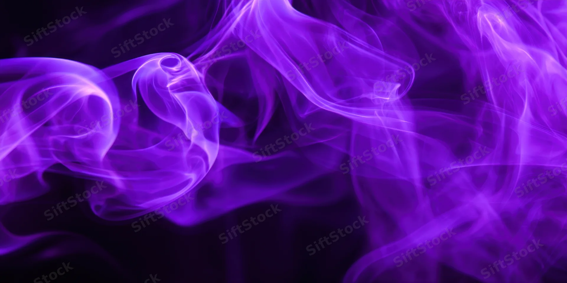 Swirling purple smoke with glowing edges against a dark background
