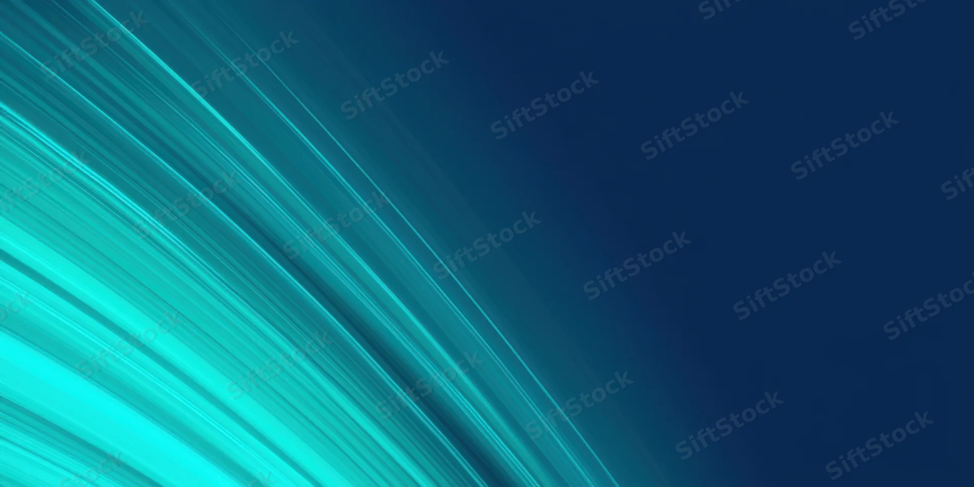 Diagonal teal and cyan light streaks moving across a dark blue gradient background