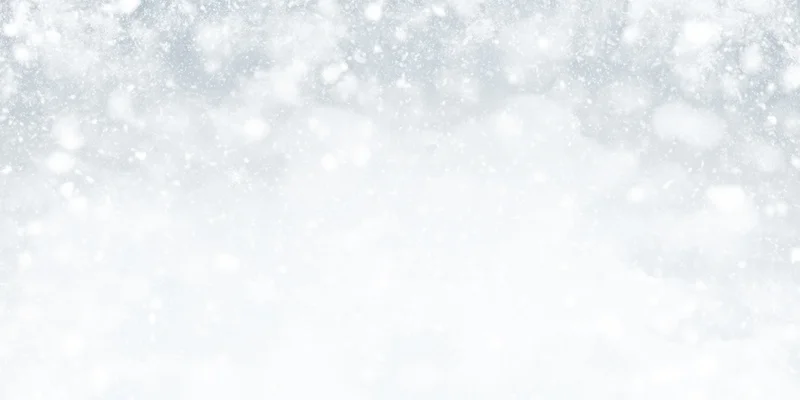 Soft snowfall drifting across a white winter sky