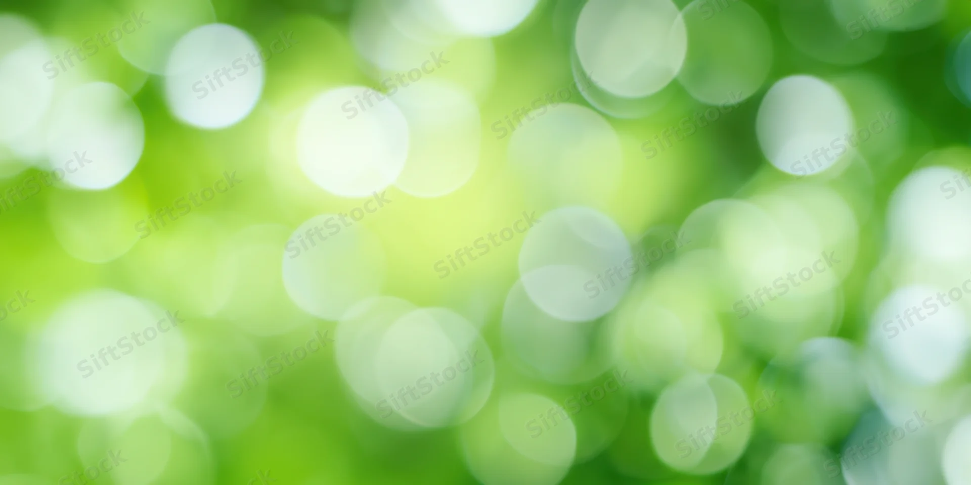 Soft green bokeh background with circular light orbs scattered across the frame