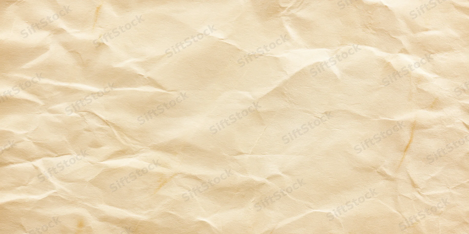 Crumpled beige parchment texture with subtle creases and folds filling the frame