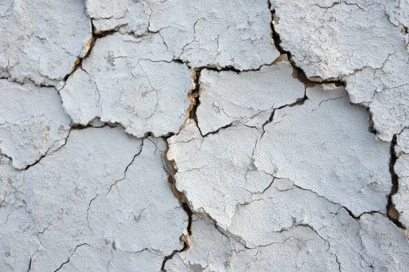 Cracked white surface showing intricate dry soil patterns across arid ground