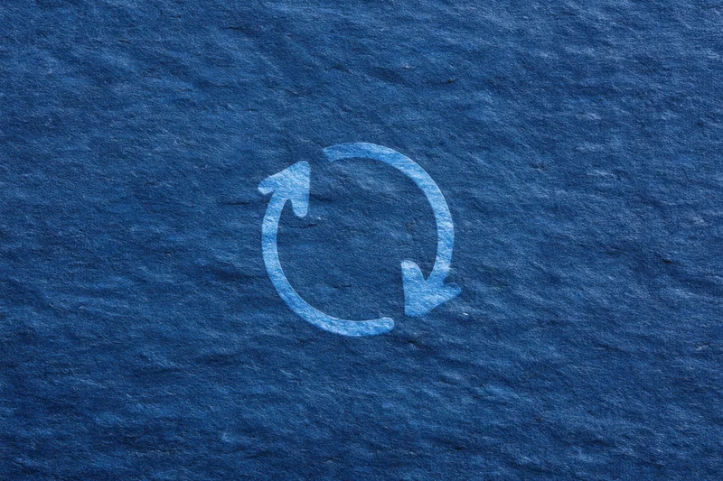 Circular arrows symbol on textured dark blue background