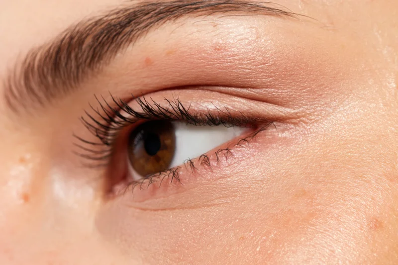 Close-up of a woman’s eye with soft makeup emphasizing natural beauty