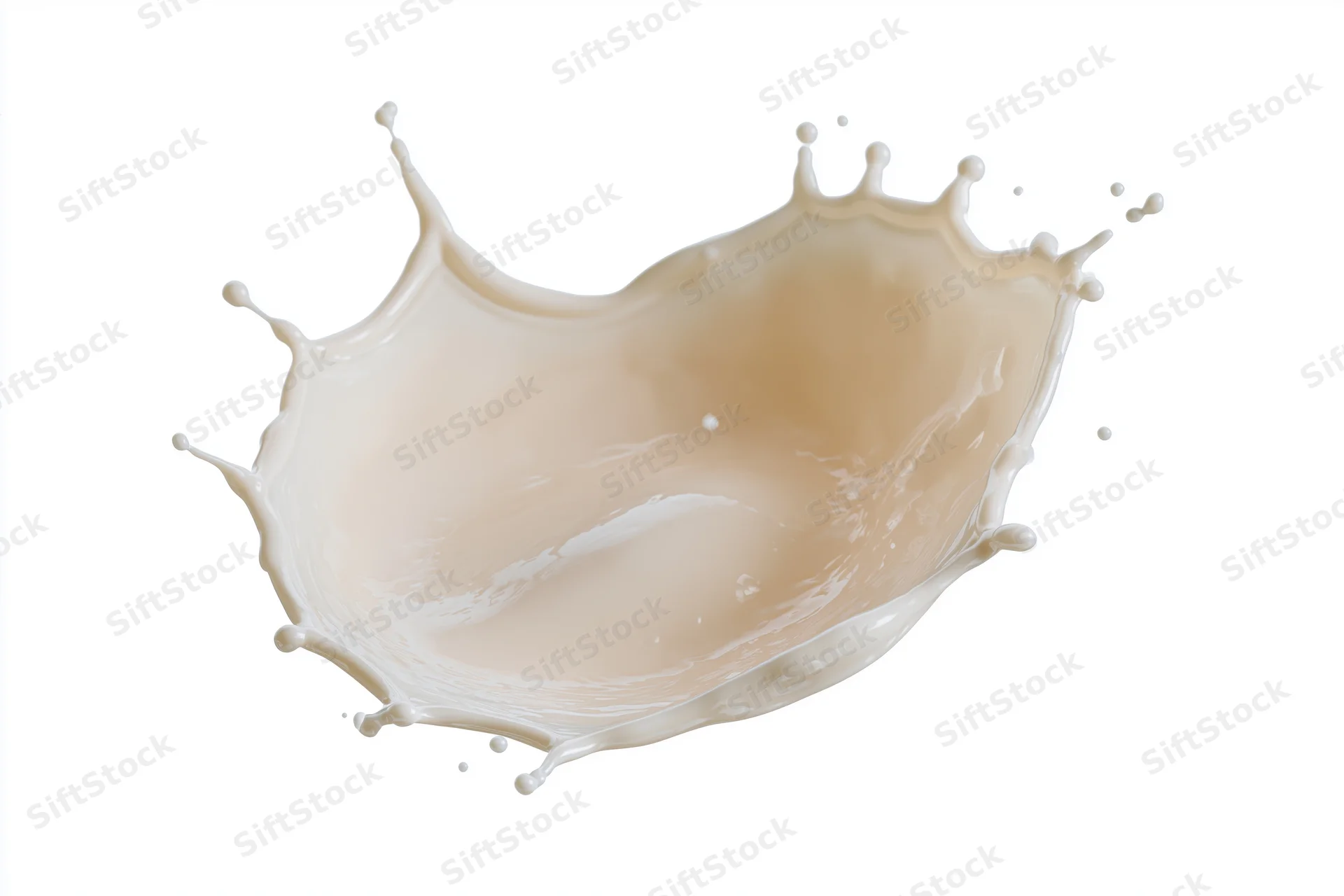 Milk splash forming a crown shape frozen mid-air against a pure white background