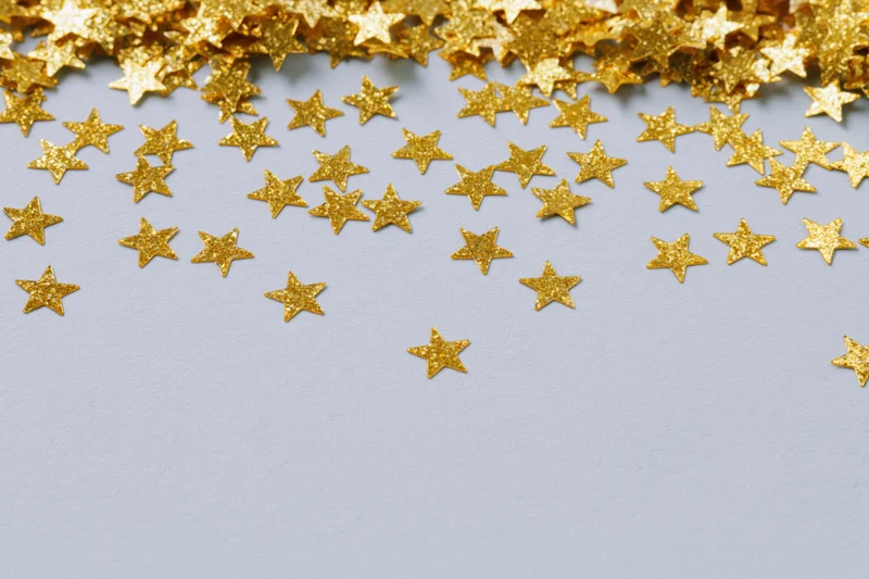 Gold metallic star-shaped confetti