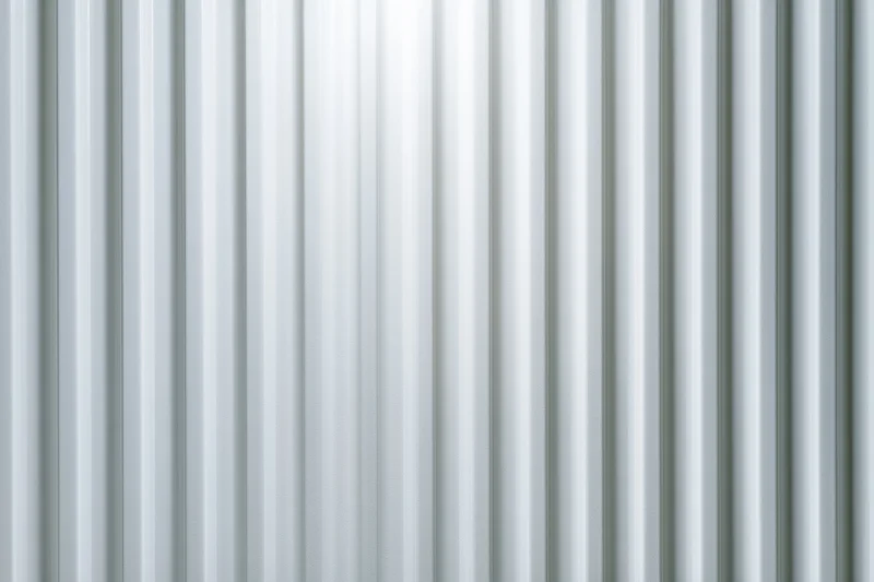 Close-up of a white ribbed panel surface filling the frame