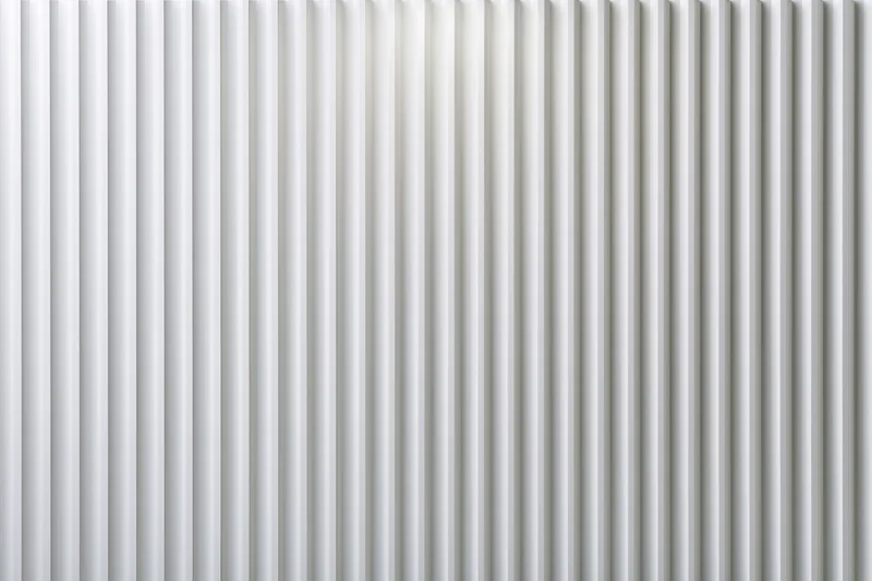 White ribbed panel surface filling the frame in a flat lay closeup