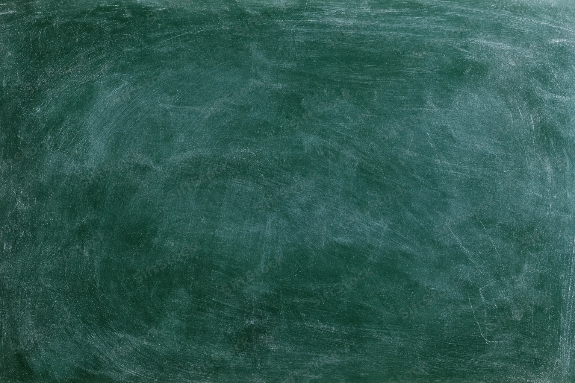 Worn green chalkboard surface with smudged white residue and scratches filling the frame