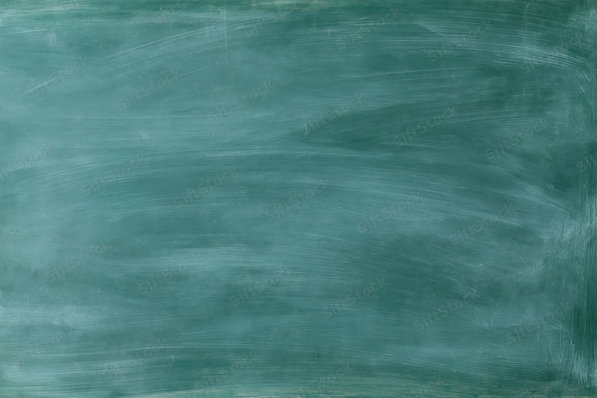 Blank green chalkboard surface with faint chalk residue and texture, no writing or marks, used in educational settings