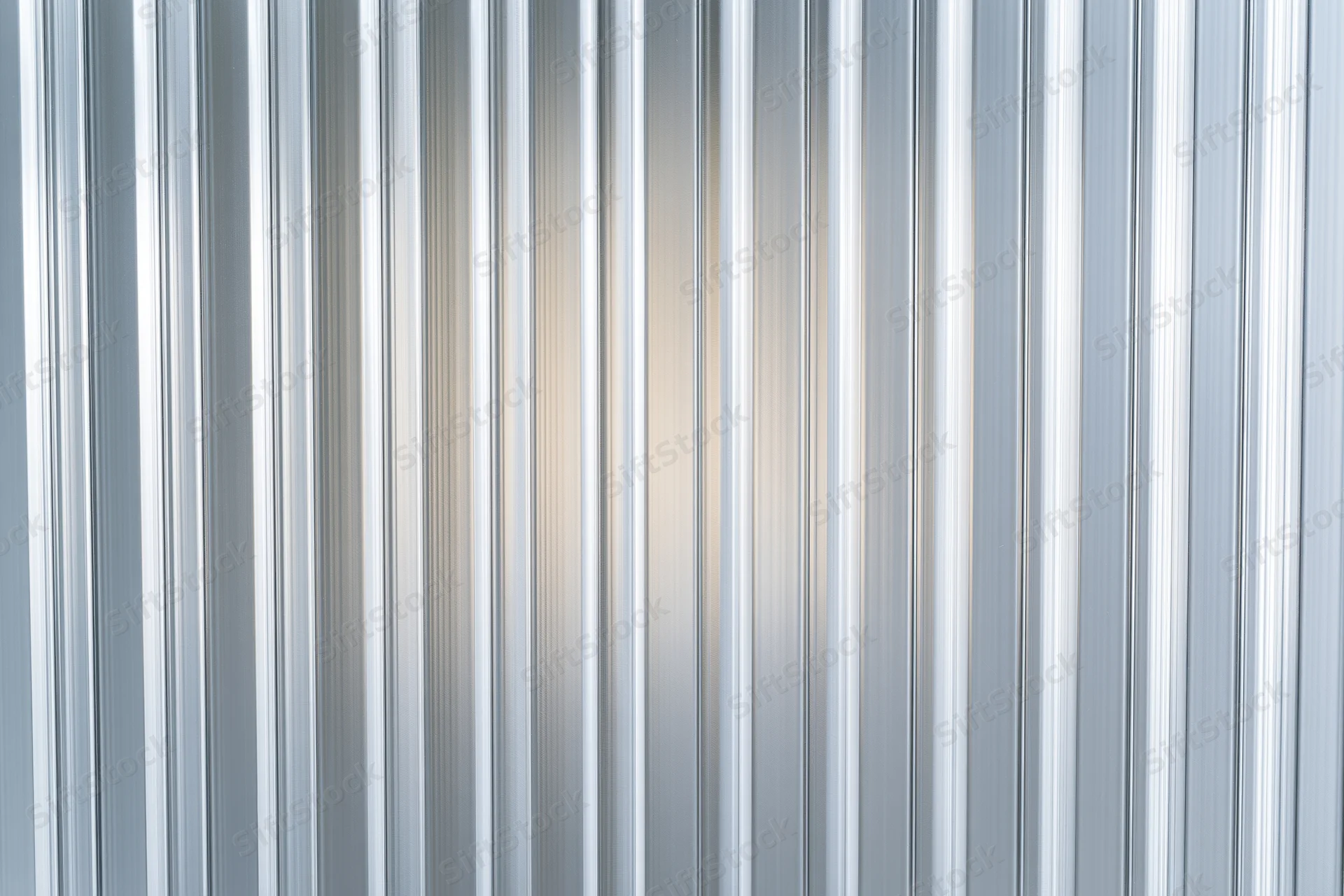 Ribbed translucent polycarbonate sheet in close-up flat view