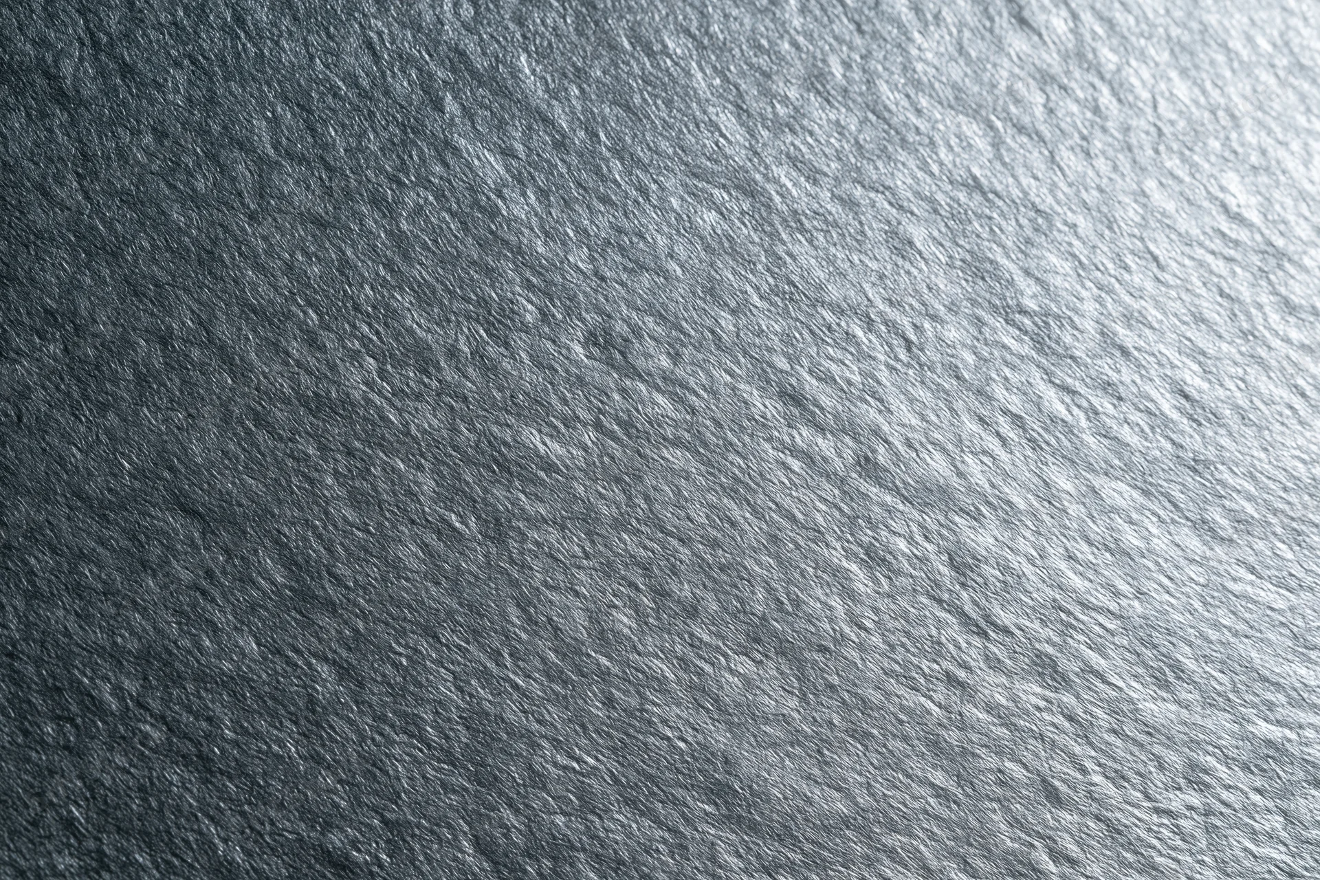 Close-up of brushed silver metal surface showing fine texture and reflective grain