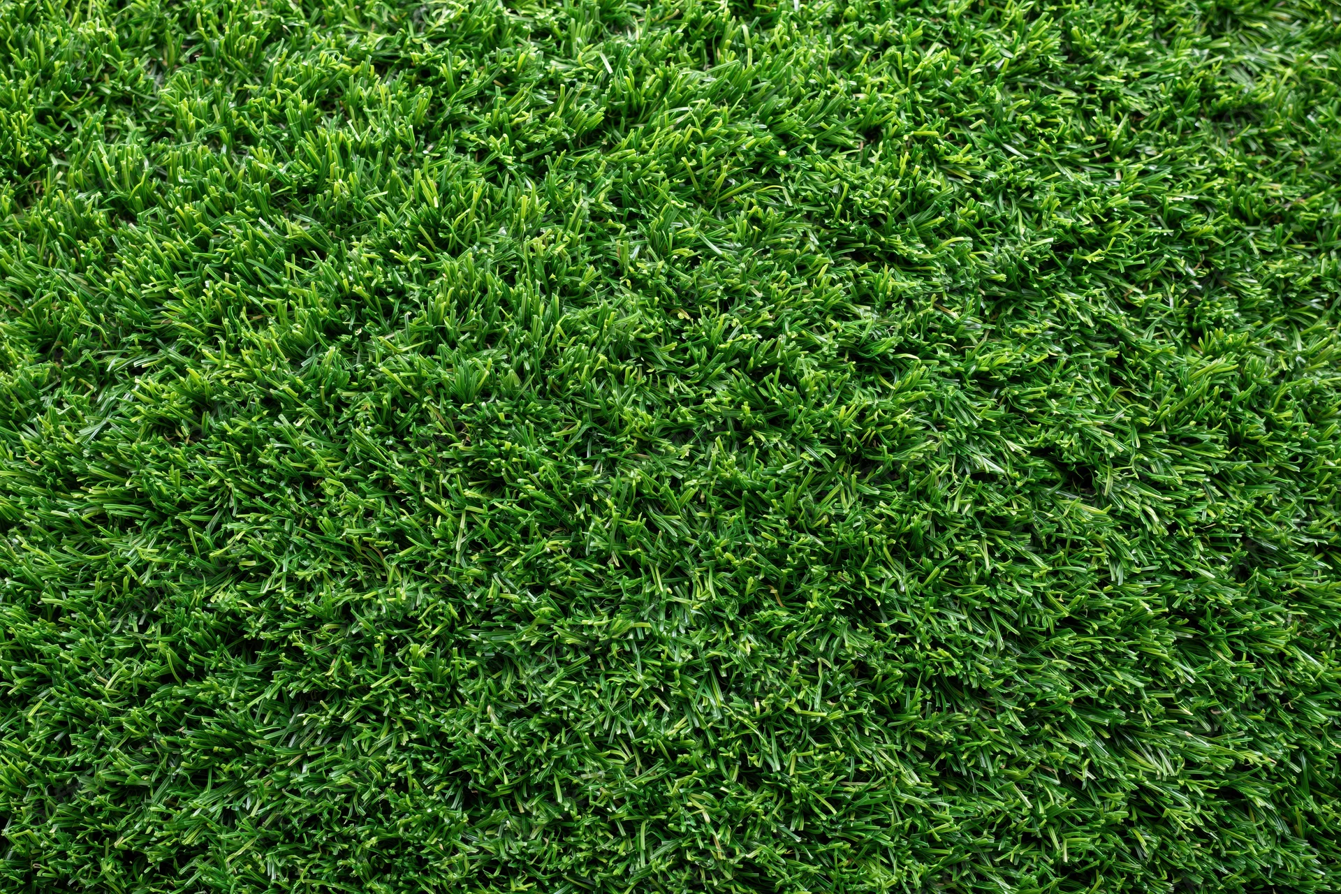 Dense artificial turf surface viewed from overhead in a flat lay arrangement