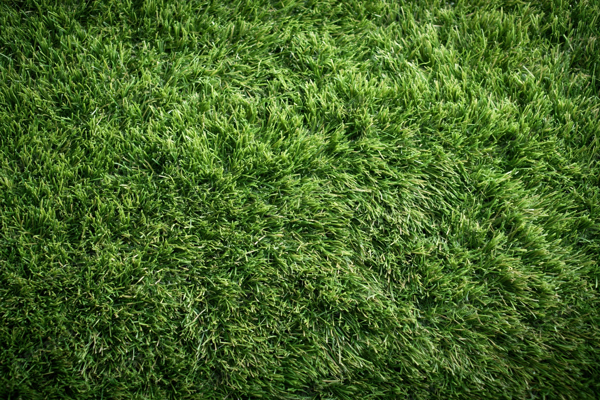 Artificial turf filling the frame in a close-up overhead view