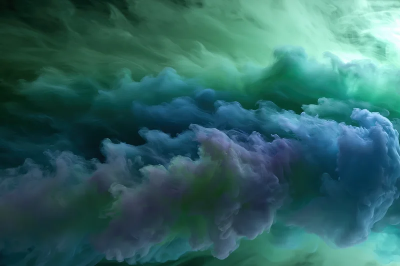 Ink dissolving in water forming swirling cloud formations