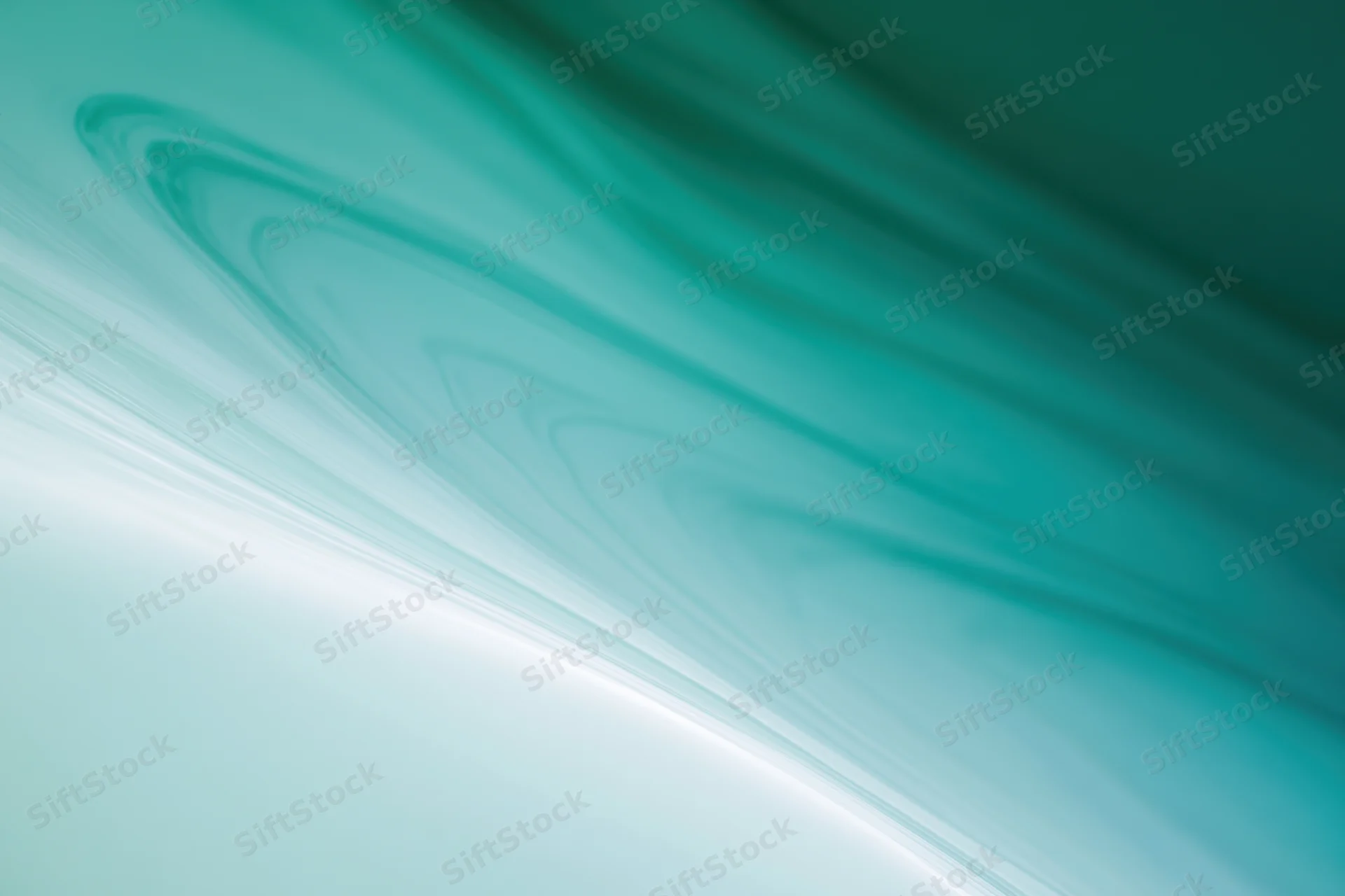Smooth abstract gradient background transitioning from pale teal to white with flowing wave patterns