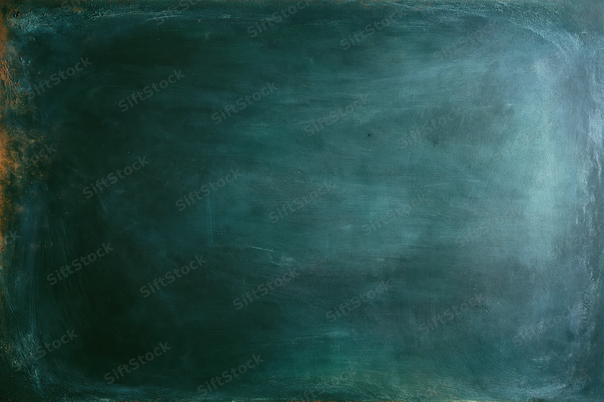 Worn dark green chalkboard surface with smudged texture and visible wear, close-up flat view