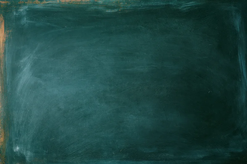 Worn dark green chalkboard surface with smudged texture and wooden frame