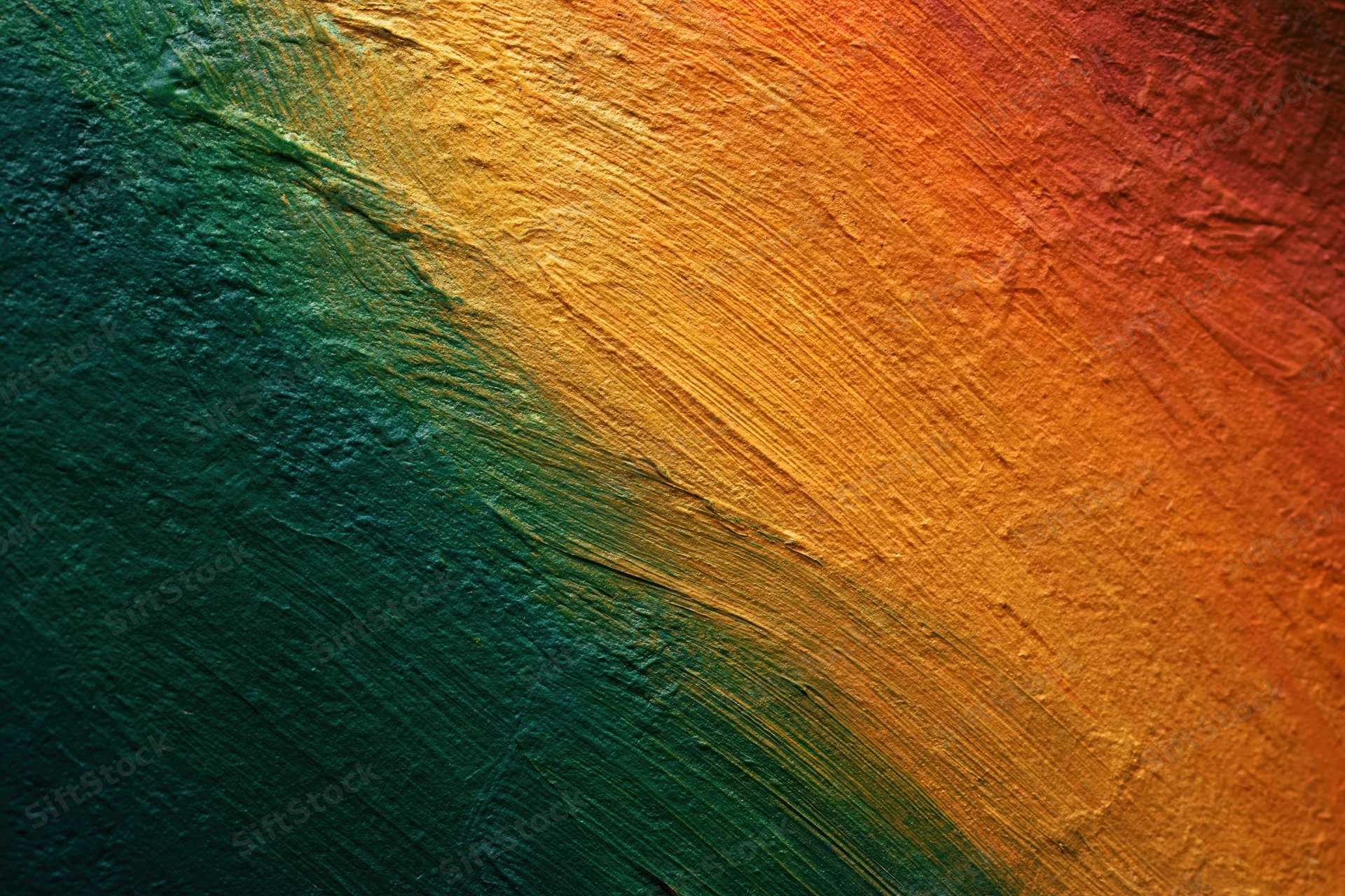 Abstract painted wall surface with brushstroke texture and color gradient