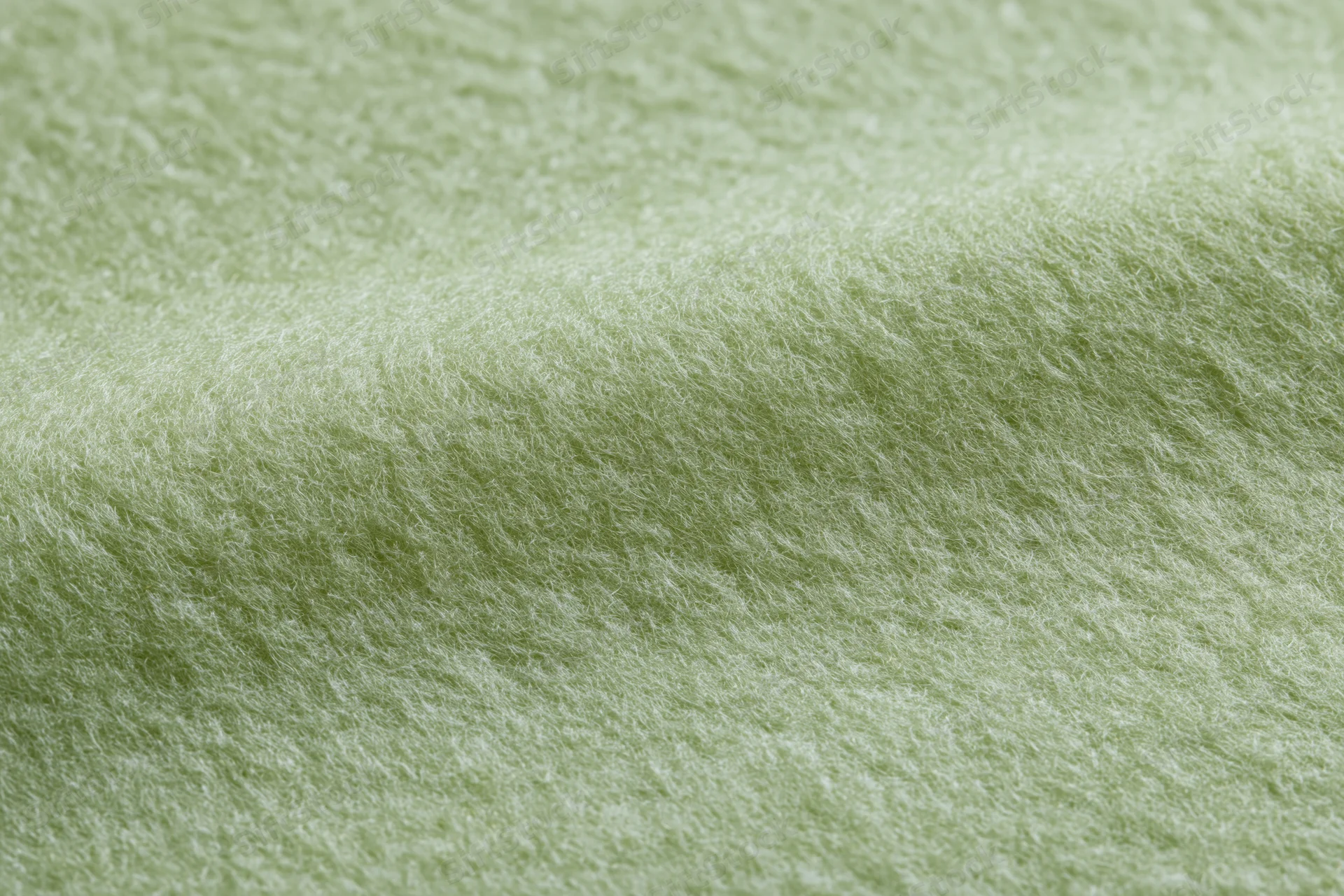 Close-up of light sage green felt fabric with soft fibrous texture filling the frame