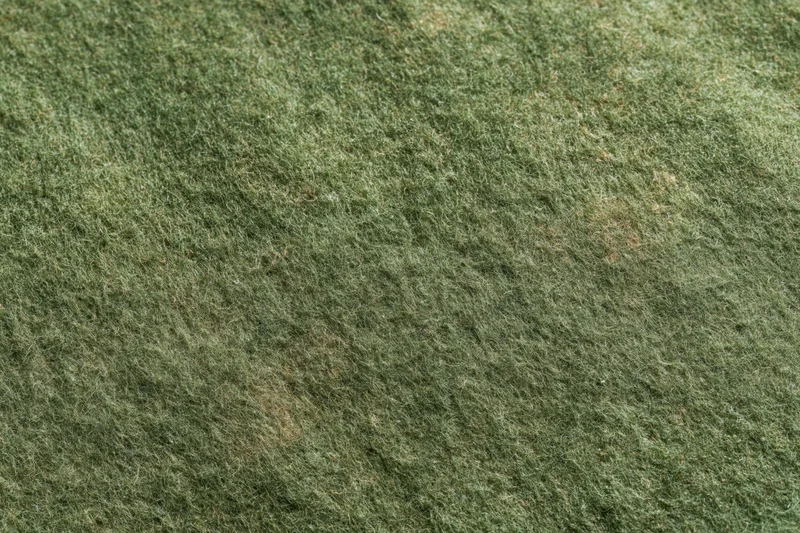 Close-up of worn green felt fabric surface filling the frame