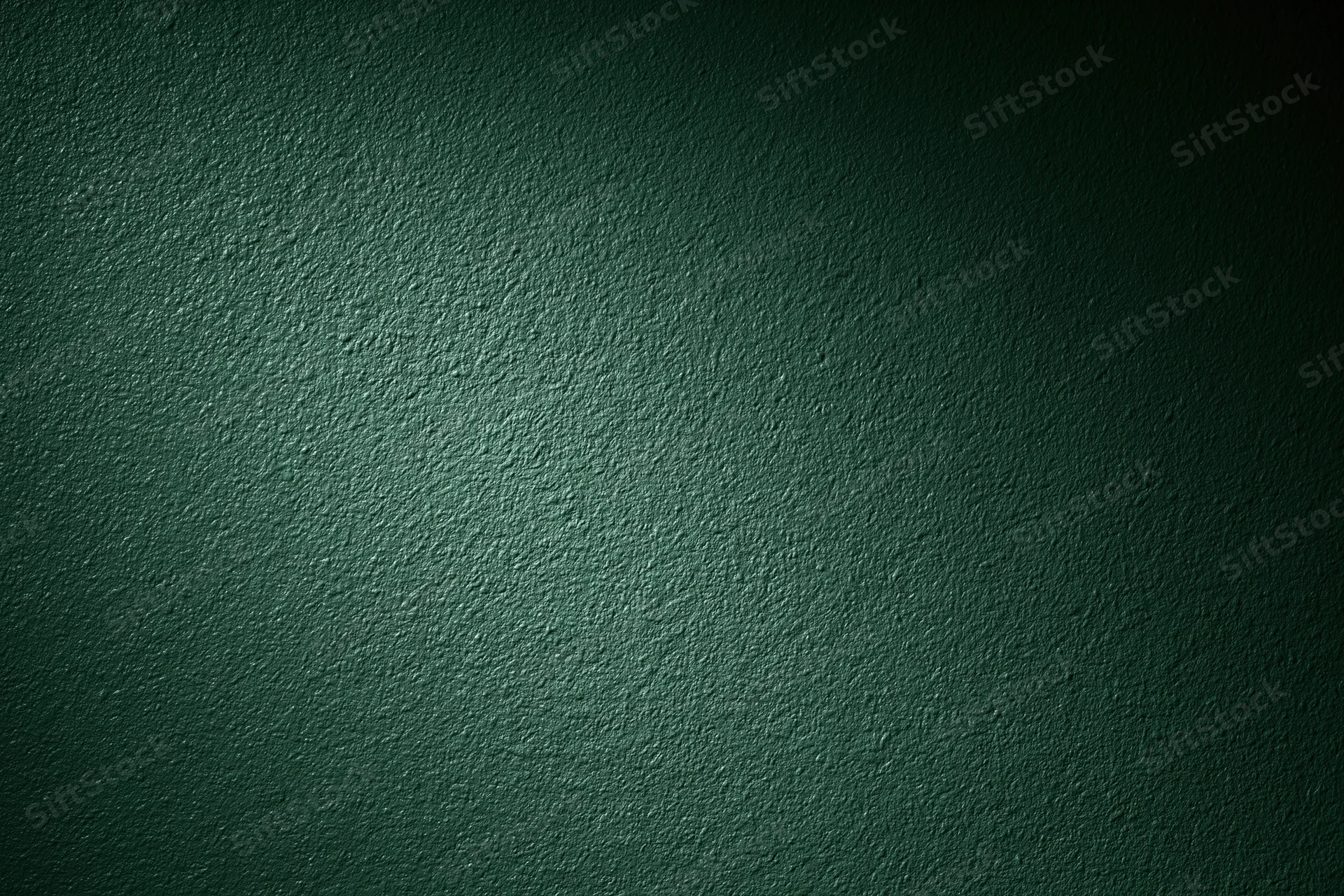 Close-up of dark forest green painted wall surface with textured finish