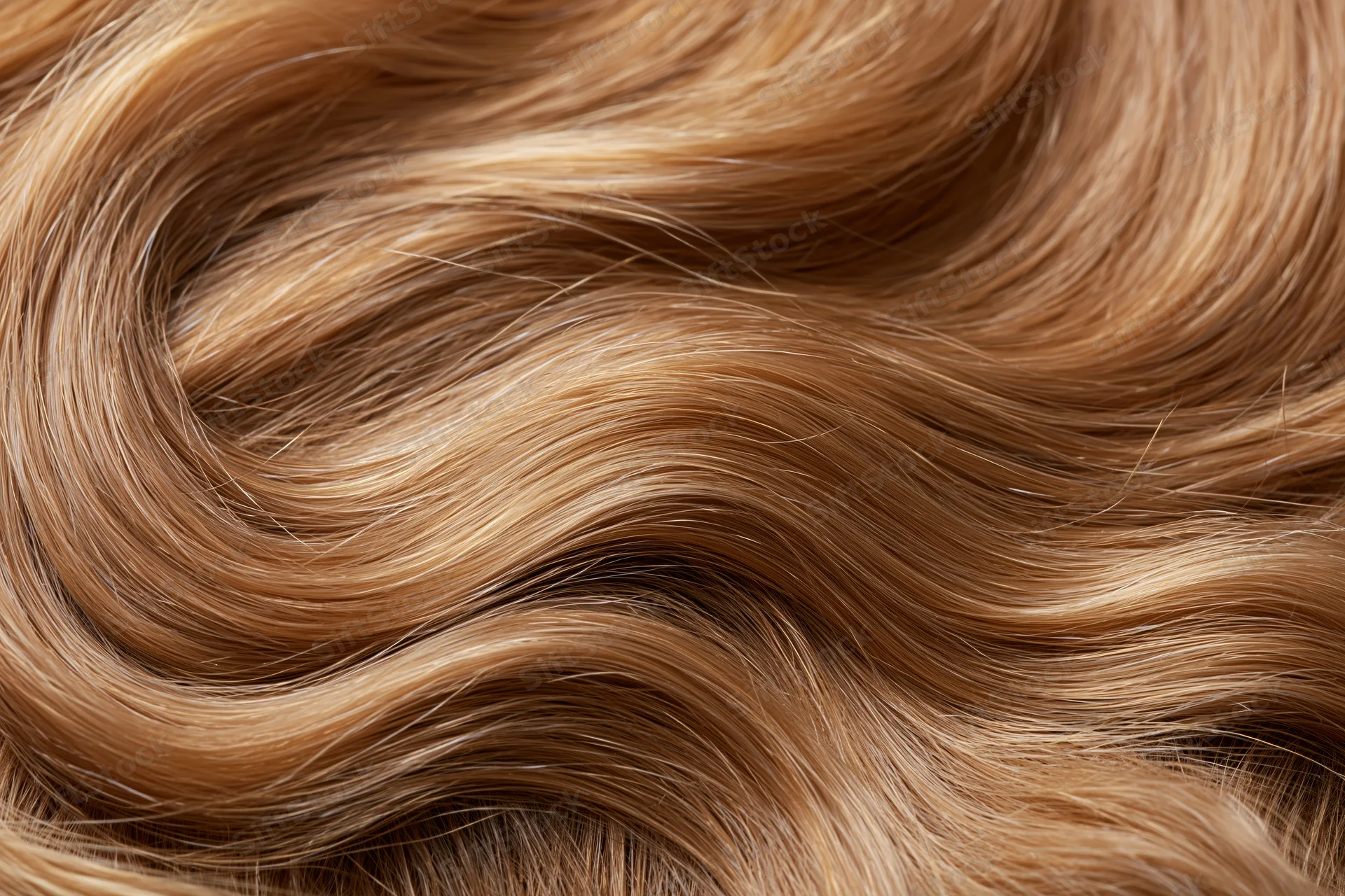 Close-up of wavy human hair filling the frame