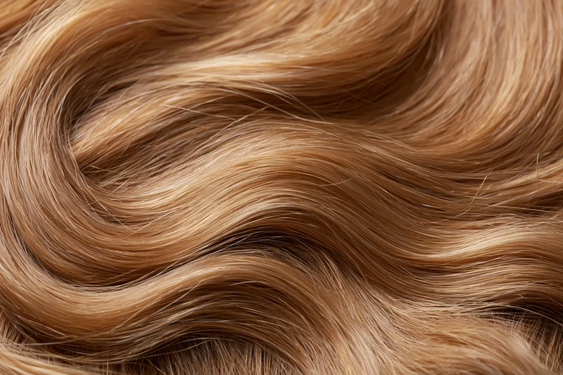 Close-up of wavy human hair filling the frame