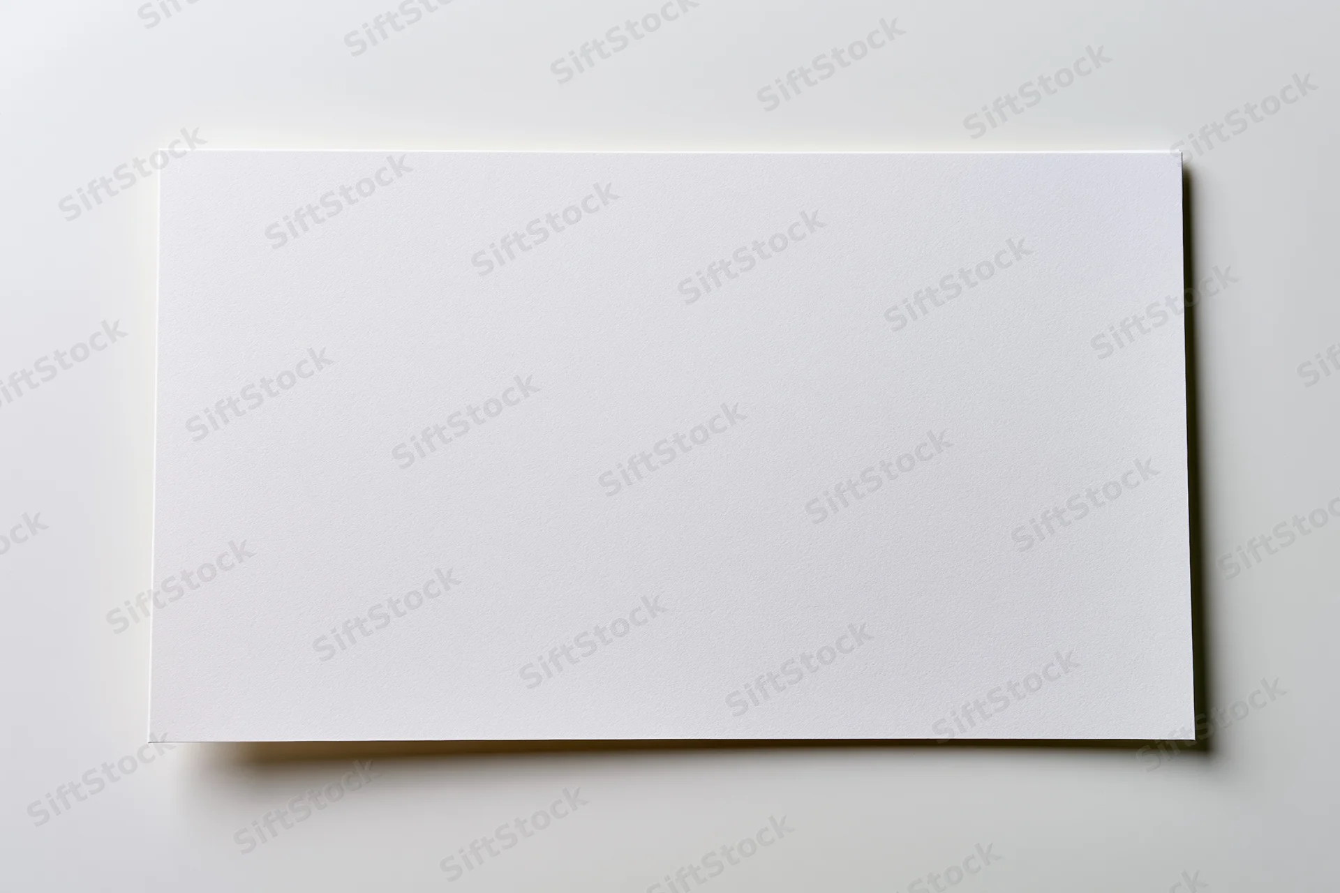 Blank white paper sheet lying flat on a light surface with soft shadow