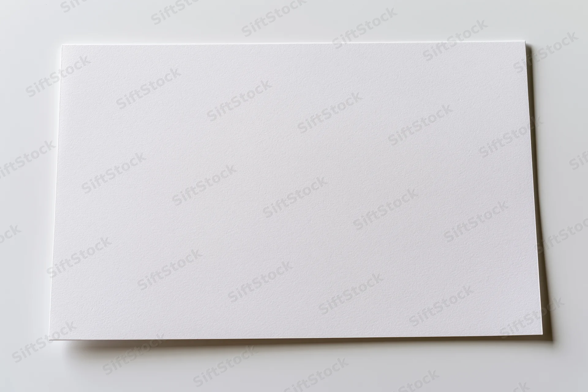 Blank white paper sheet lying flat on a light surface