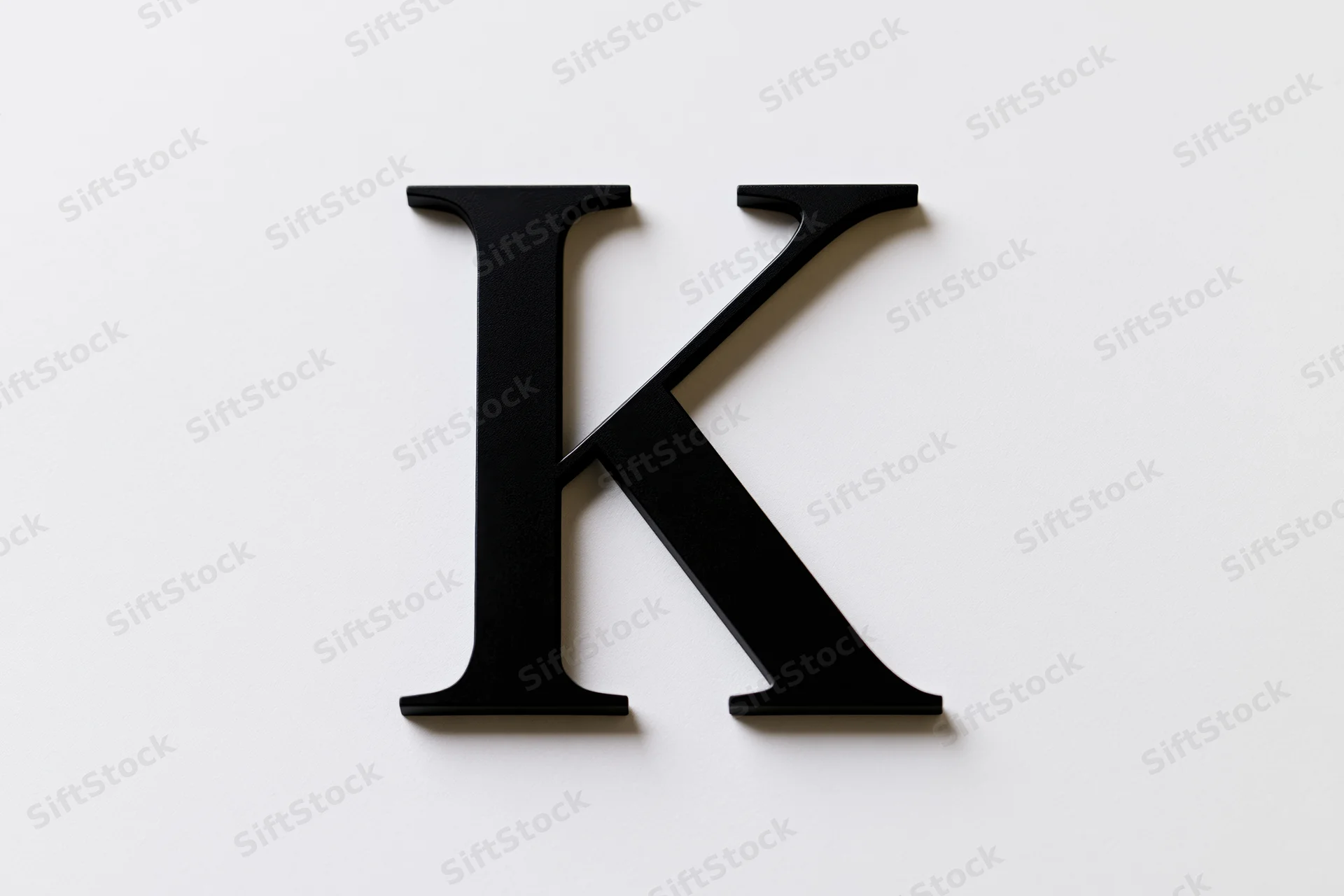 Bold serif capital letter k as a flat graphic logo mark on white background