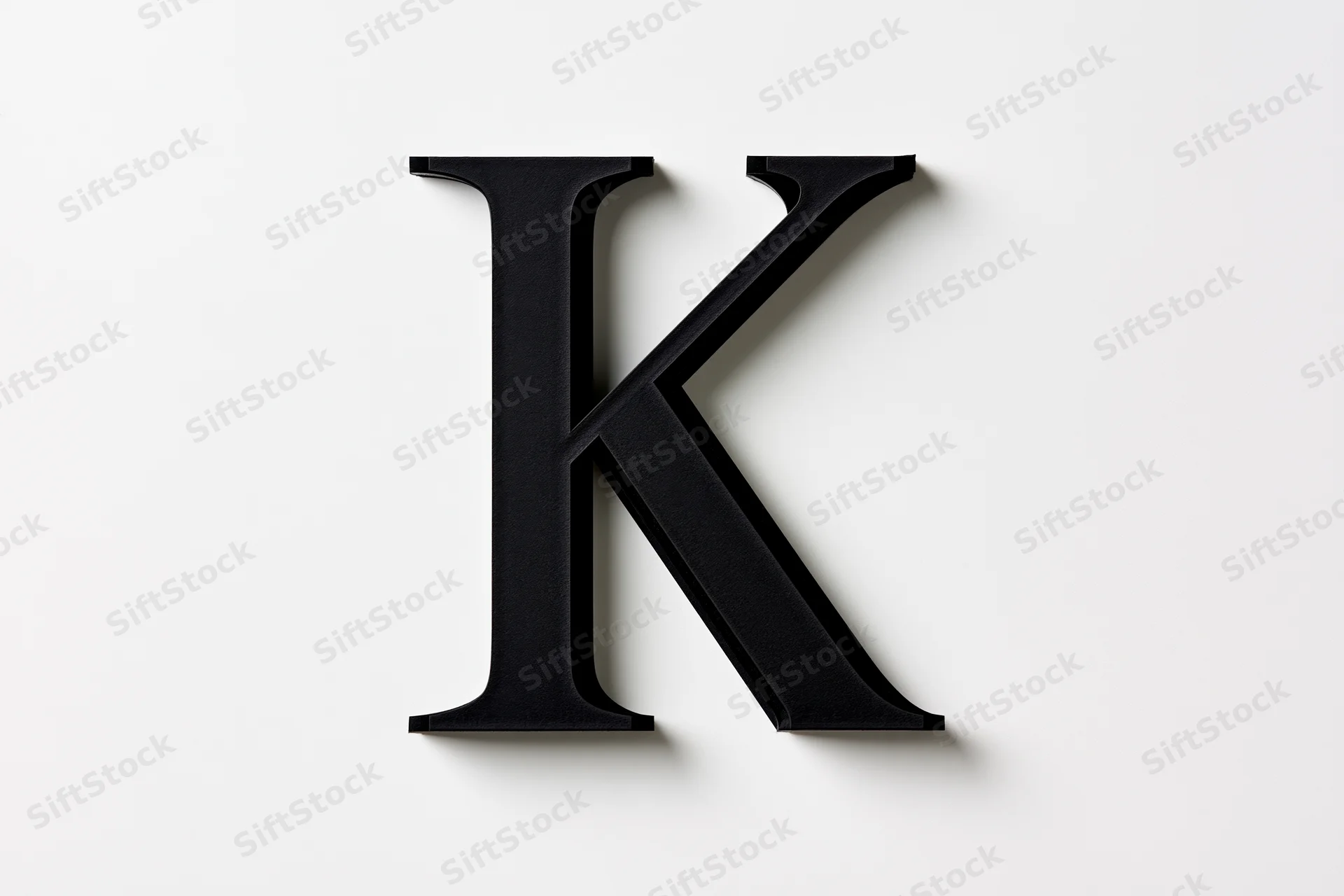 Bold serif capital letter k as a flat graphic logo mark centered on white background
