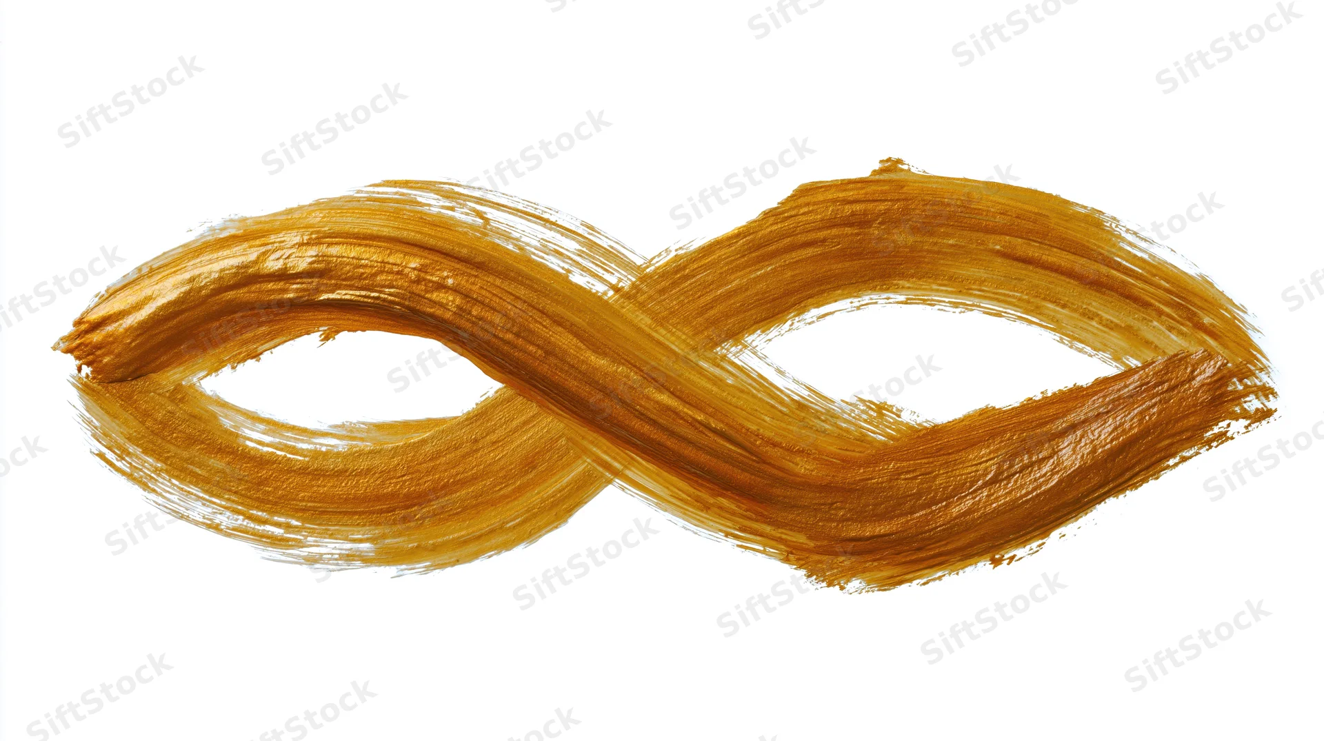 Hand-painted golden ichthys fish symbol on white background