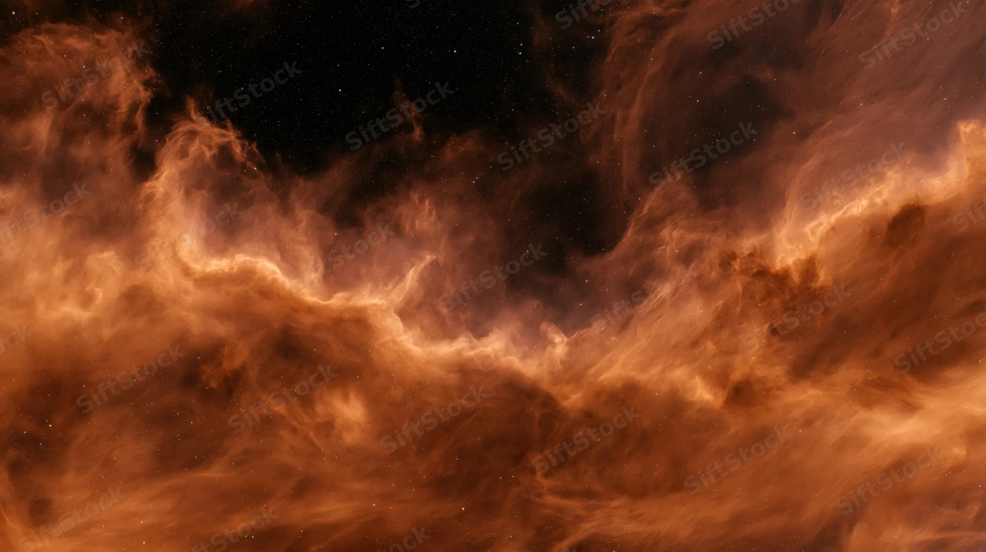 Glowing nebula cloud filling the frame in deep space