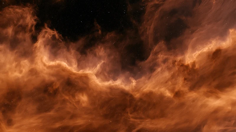 Glowing nebula cloud filling the frame in deep space