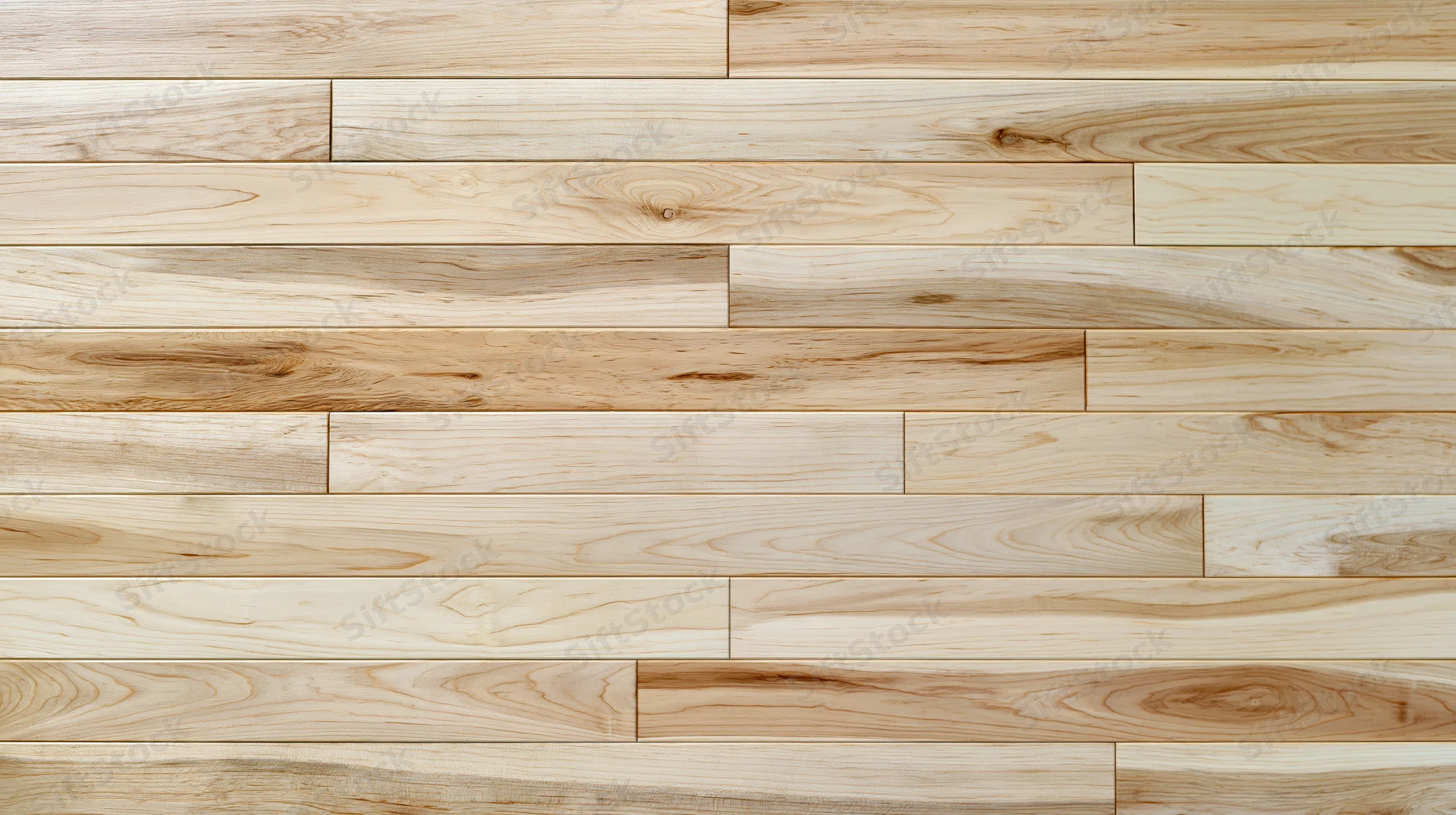 Light blonde hardwood floor planks arranged horizontally filling the frame